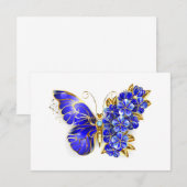 Vloeibare saffiervlinder bedankkaart (Voorkant / Achterkant)