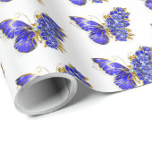 Vloeibare saffiervlinder cadeaupapier (Rol Hoek)