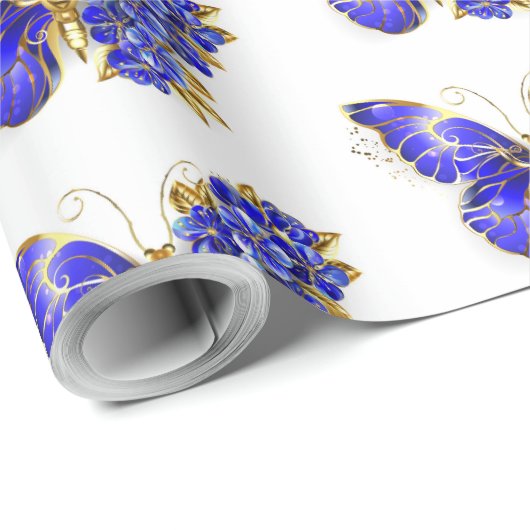 Vloeibare saffiervlinder cadeaupapier (Rol Hoek)