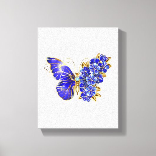 Vloeibare saffiervlinder canvas afdruk (Voorkant)