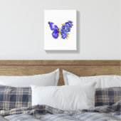 Vloeibare saffiervlinder canvas afdruk (Insitu (Slaapkamer))