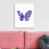 Vloeibare saffiervlinder canvas afdruk (Insitu (Woonkamer))