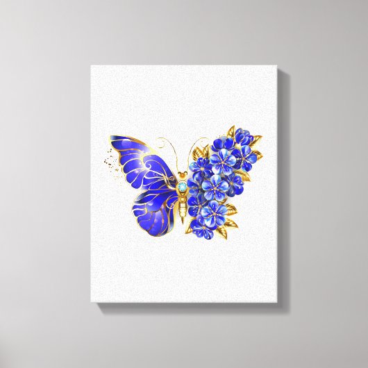 Vloeibare saffiervlinder canvas afdruk (Voorkant)