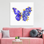 Vloeibare saffiervlinder canvas afdruk (Insitu (Woonkamer))