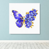 Vloeibare saffiervlinder canvas afdruk (Insitu (Houten vloer))