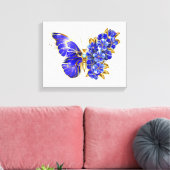 Vloeibare saffiervlinder canvas afdruk (Insitu (Woonkamer))