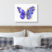 Vloeibare saffiervlinder canvas afdruk (Insitu (Slaapkamer))