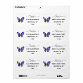 Vloeibare saffiervlinder etiket (Full Sheet)