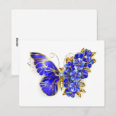 Vloeibare saffiervlinder feestdagenkaart (Voorkant / Achterkant)