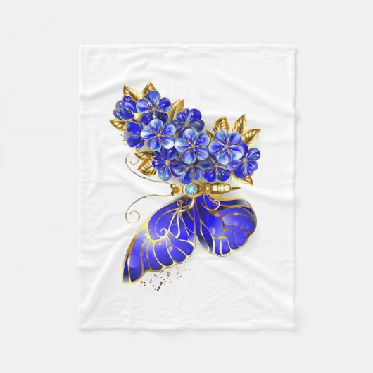 Vloeibare saffiervlinder fleece deken (Voorkant)