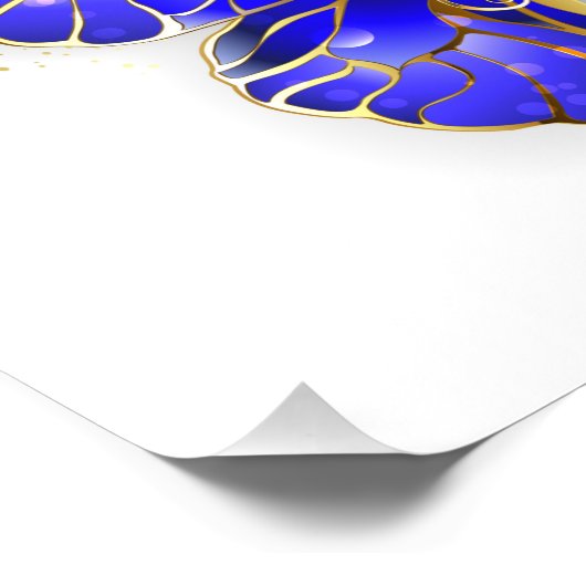 Vloeibare saffiervlinder foto afdruk (Hoek)