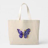 Vloeibare saffiervlinder grote tote bag (Achterkant)