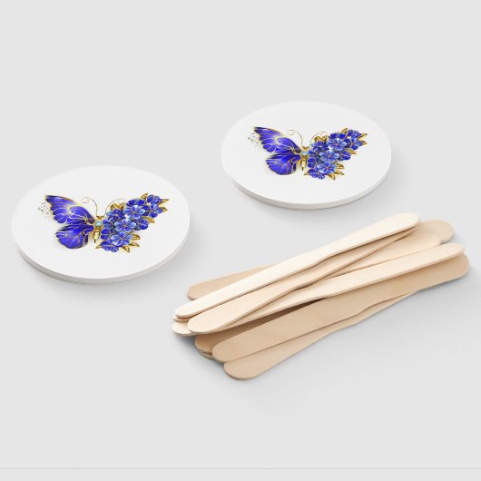 Vloeibare saffiervlinder handwaaier (Niet-gemonteerd)