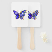 Vloeibare saffiervlinder handwaaier (Voorkant en achterkant)