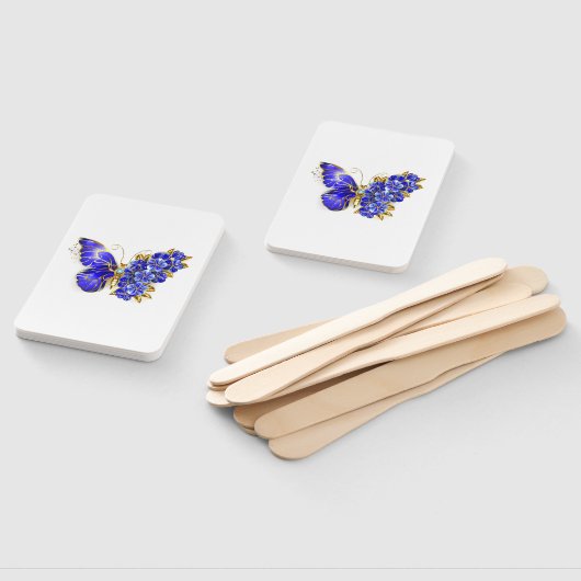 Vloeibare saffiervlinder handwaaier (Niet-gemonteerd)