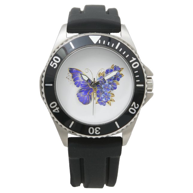 Vloeibare saffiervlinder horloge (Voorkant)