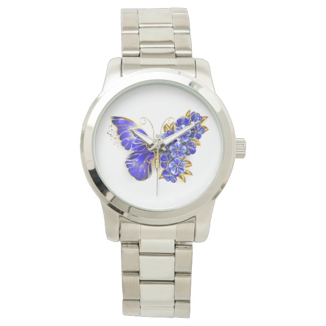 Vloeibare saffiervlinder horloge (Voorkant)