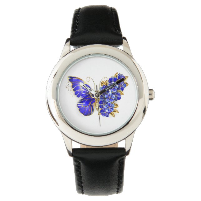 Vloeibare saffiervlinder horloge (Voorkant)