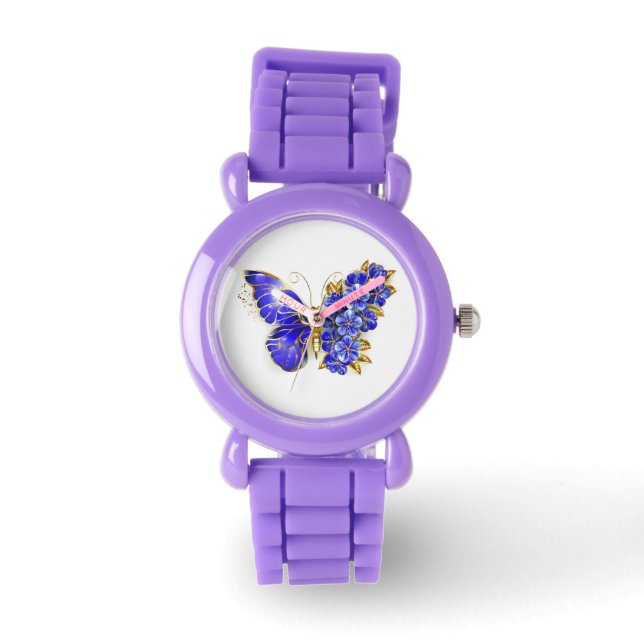 Vloeibare saffiervlinder horloge (Voorkant)