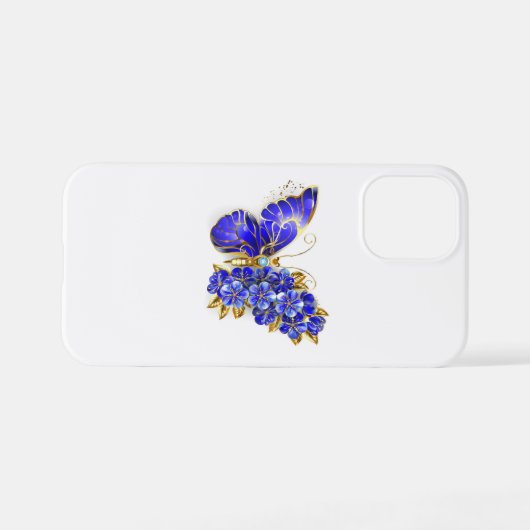 Vloeibare saffiervlinder iPhone hoesje (Achterkant horizontaal)