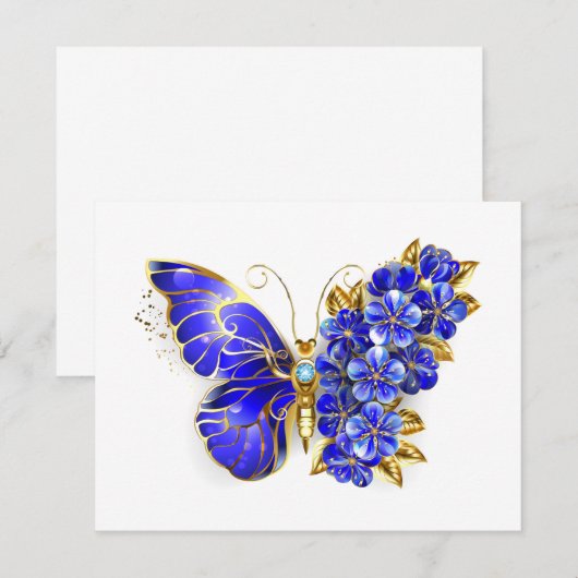 Vloeibare saffiervlinder kaart (Voorkant / Achterkant)