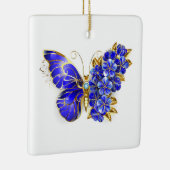 Vloeibare saffiervlinder keramisch ornament (Rechts)