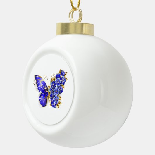 Vloeibare saffiervlinder keramische bal ornament (Rechts)