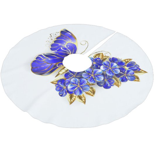 Vloeibare saffiervlinder kerstboom rok (Gekanteld)