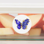 Vloeibare saffiervlinder labels (Aangebracht)