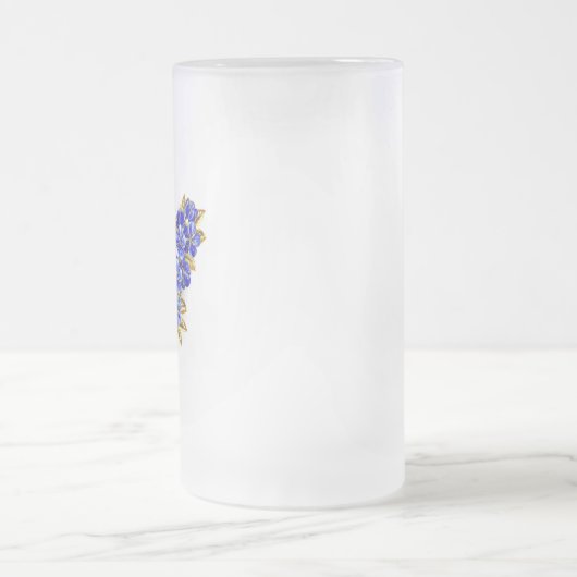 Vloeibare saffiervlinder matglas bierpul (Center)