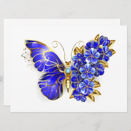 Vloeibare saffiervlinder menu (Voorkant / Achterkant)