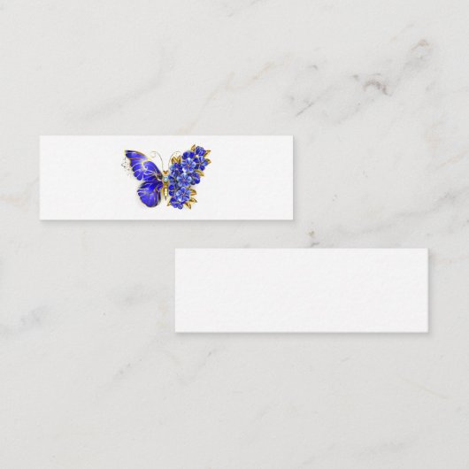 Vloeibare saffiervlinder mini visitekaartje (Voorkant / Achterkant)