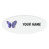 Vloeibare saffiervlinder naambadge (Voorkant)