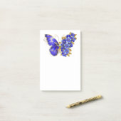 Vloeibare saffiervlinder post-it® notes (Op bureau)