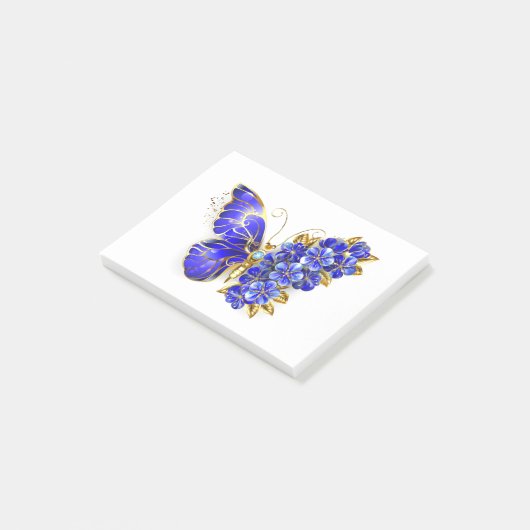 Vloeibare saffiervlinder post-it® notes (Schuin)