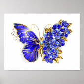 Vloeibare saffiervlinder poster (Voorkant)