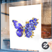 Vloeibare saffiervlinder raamsticker (Cafe Raam)