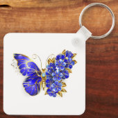 Vloeibare saffiervlinder sleutelhanger (Achterkant)