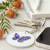 Vloeibare saffiervlinder sleutelhanger (Voorkant Rechts)