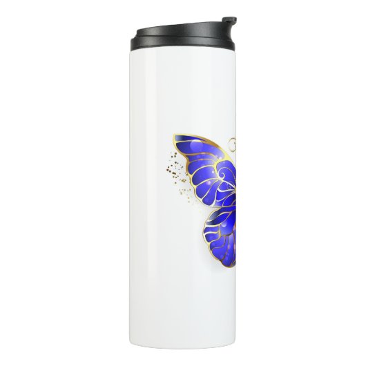 Vloeibare saffiervlinder thermosbeker (Gedraaid links)