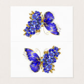 Vloeibare saffiervlinder visitekaartje (Buitenkant ongevouwen)