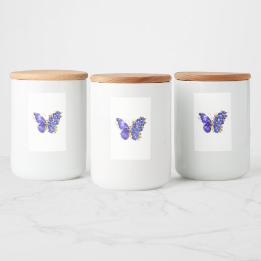 Vloeibare saffiervlinder voedselcontainer etiket (Flessen)