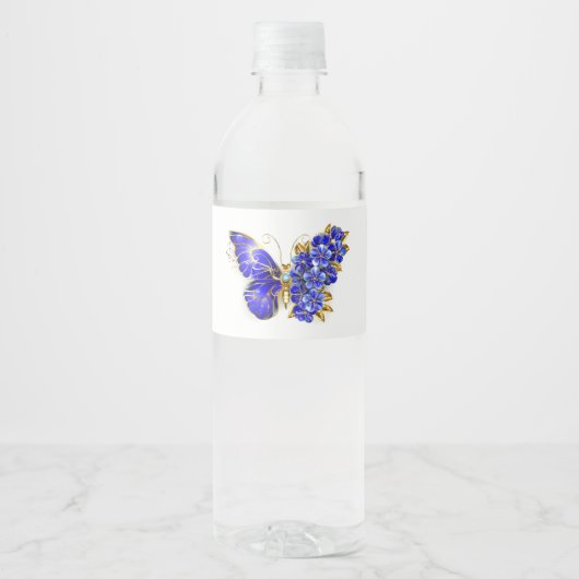 Vloeibare saffiervlinder waterfles etiket (Voorkant)
