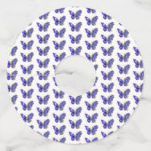 Vloeibare saffiervlinder wijnglaslabel (Voorkant)