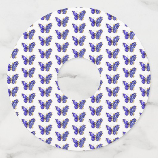 Vloeibare saffiervlinder wijnglaslabel (Voorkant)