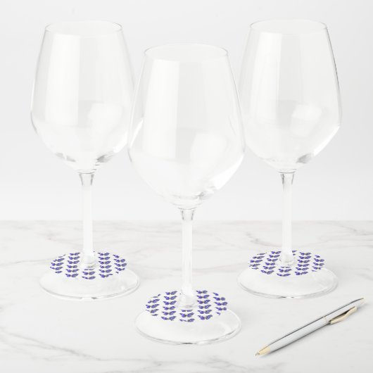 Vloeibare saffiervlinder wijnglaslabel (Set)