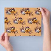 Vloeibare schedel en pompoenschroefpapier flyer (Hand)