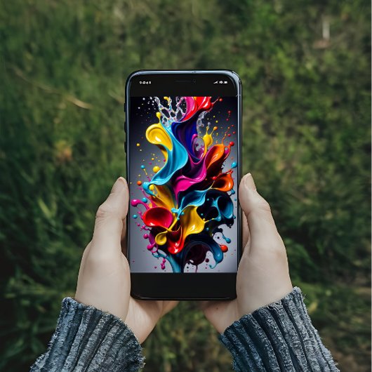 Vloeibare spetterende kleuren poster