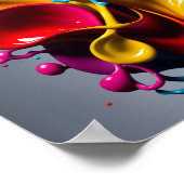 Vloeibare spetterende kleuren poster (Hoek)