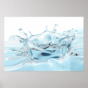 Vloeibare splash rendering poster